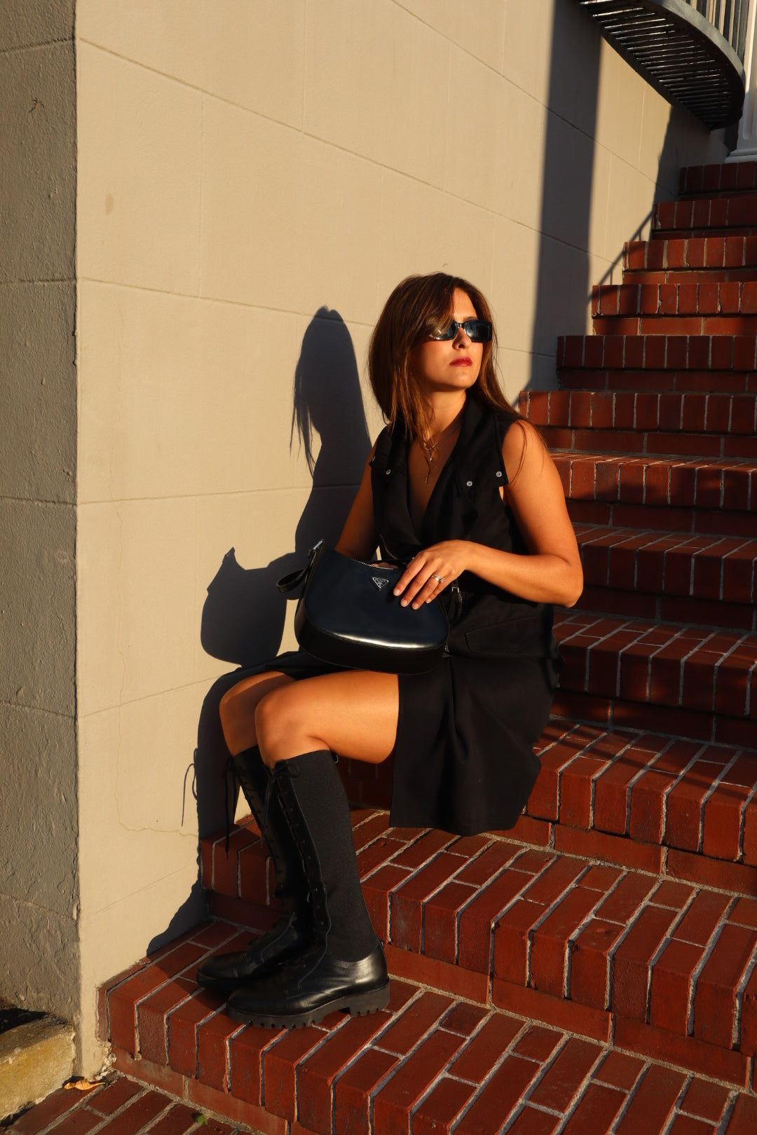 AllSaints Black Moto Dress